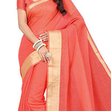 Rani Saahiba Banarasi Kota Art Cotton Silk Saree(Orange_Red)
