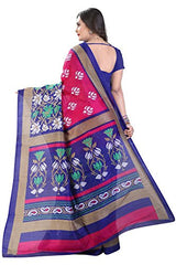 Glory Sarees Women's Bhagalpuri Art Silk Cotton Sarees(saree7_Pink And Blue)