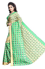 Oomph! Women's Cotton Sarees Party Wear/Traditional Cotton Sarees/Woven Cotton Sarees - Spring Green