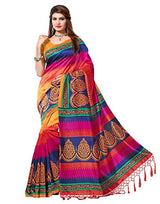 e-VASTRAM Women's Mysore Art Silk Saree with Blouse Piece(NSTASSELMULTI_Multi)