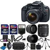 Canon EOS Rebel T5 DSLR Digital Camera & EF-S 18-55mm f/3.5-5.6 IS Lens + 2x telephoto Lens + 58mm Wide Angle Lens + Flash + 59-Inch Tripod + UV Filter Kit + 24GB SDHC card + Accessory Bundle