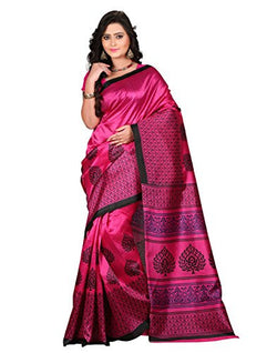 e-VASTRAM Womens Art Mysore Printed Silk Saree(NS2C_Pink)