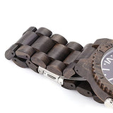 Bewell ZS - W065A Wood Men Quartz Watch Roman Numeral Scales (EBONY WOOD)