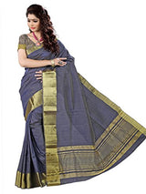 e-VASTRAM Womens Tassar Silk Saree With Zari Blouse(TAGREY_Grey)