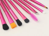 House of Quirk Cosmetic Makeup Natural Professional Brushes Set or Kit - 12Pcs With Tin Storage Container (PINK)