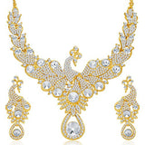Sukkhi Exotic Peacock Gold Plated AD Necklace Set for Women