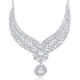 Sukkhi Pleasing Rhodium Plated AD Necklace Set for Women