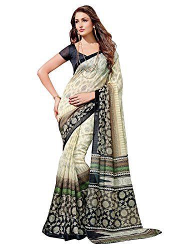 Trendz Women's Silk Saree (TZBS_Cream and Black_Cream)