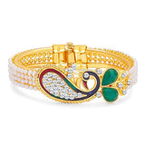 Sukkhi Marquise Pecock Gold Plated AD Kada For Women