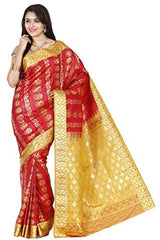 RRs kanchipuram Art silk Powerloom Saree light weight with multi colour combination (REB012 RED)