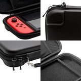 Protective Case for Nintendo Switch with Screen Protectors, FineGood EVA Carrying Case with 2 Pcs Anti-scratch Tempered Glass Protective Films for Switch 2017