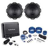 (2) Rockford Fosgate P1S4-10 Punch 10" 500 Watt Car Subwoofers+Mono Amp+Amp Kit