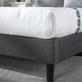 Zinus Upholstered Button Tufted Premium Platform Bed with less than 3 Inch spacing Wooden Slat Support, Queen