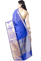 Chandrakala Women's Banarasi Faux Silk Saree (9128_Royal Blue)