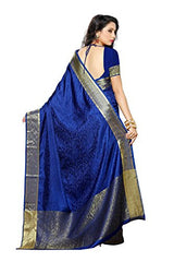 Mimosa By Kupinda Women's Tusser Silk Saree Kanjivaram Style Color :Navy Blue (3196-2073-NVY)