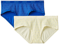 Amante Women's Printed Hipster Panty (Pack of 2) (PPK18305VanillaBean-True Blue PRS_Vanillabean-True Blue Pr_Small)