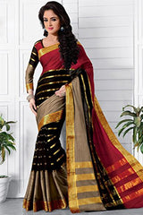 Trendz Women's cotton Silk Saree(TZ_Kashish_Red)