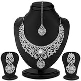 Sukkhi White Australian Diamond Necklace Set Combo For Women