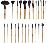 Cosmetic Makeup Brush Set - 24 Piece with Black Leather Case
