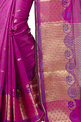 Chandrakala Women's Faux Banarasi Silk Saree (9158_Pink)