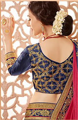 EthnicJunction Women's Heavy Sarees for Wedding Function With Blouse (Pink,EJ1147-7055)