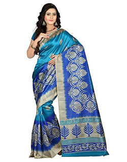 e-VASTRAM Women's Mysore Art Silk Saree (NS4B_Blue)