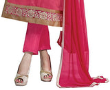 Manvaa Women's Silk Dress Material (SMFDG5307_Pink_Free Size)
