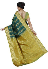 RR Women's Resham Silk Powerloom Saree (RR-REB001-DARK GREEN)