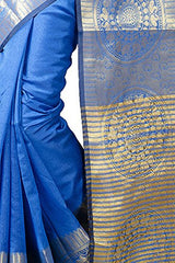 Chandrakala Women's Silk Saree (9138_Blue)