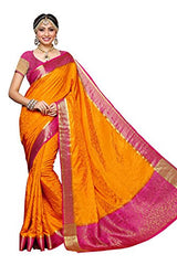 Mimosa By Kupinda Women's Tusser Silk Saree Kanjivaram Style Color :Gold (3397-2073-GD-RNI)