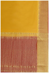 Mimosa Women's Traditional Chiffon Silk Saree Kanjivaram Style With Blouse Color:Gold(3309-2095-GLD-MRN )