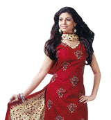 Angelfab Women's Cotton Dress Material (SUM814_red)