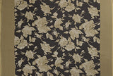 Ishin Faux Georgette Beige &amp; Black Floral Printed Women's Saree.