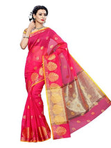Mimosa Women Kanchipuram Cotton Art Saree With Tissue Blouse (Pink ,3144-7094-AB-RANI)