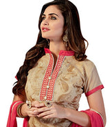 Manvaa Chanderi Women's Silk Dress Material (SMFEMR5509_Multicolour_Free Size)