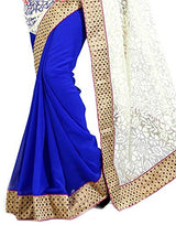 Sareeshop Women's Brasso Saree (SMS_SonaliBrasso_Blue_Free Size)