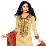 AngelFab Women's Cotton Dress Material(BEAIG_MANGO_Beige_Free Size)