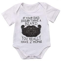 BiggerStore Funny Newborn Infant Baby Girls Boys Short Sleeve Bodysuit Romper White Outfits Clothes (3-6 Months)
