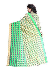Oomph! Women's Cotton Sarees Party Wear/Traditional Cotton Sarees/Woven Cotton Sarees - Spring Green