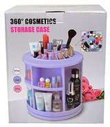 Purple Colour Makeup Cosmetic Organiser Storage Case Box 360 Degree Rotating Revolving. Gift for girl woman female sister wife
