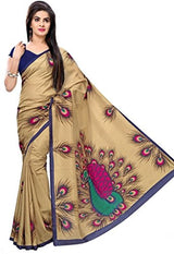 Sargam Fashion Women's Silk Cotton Saree (Mayur_Pankh_Beige)