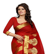 Binal Fashion Self Design Women Red Cotton Silk Saree