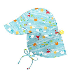 i play. Toddler Boys' Flap Sun Protection Hat, Aqua Sea Friends, 2T-4T