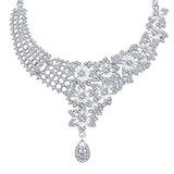 Sukkhi Glittery Rhodium Plated AD Necklace Set For Women