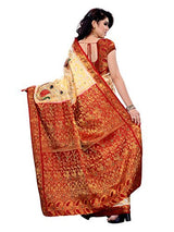 Mimosa Women Kanchipuram Art Silk Saree With Contrast Blouse (Off-White ,3165-97-1201-PK-OFFWT)
