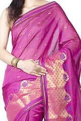 Chandrakala Women's Faux Banarasi Silk Saree (9158_Pink)