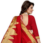 Binal Fashion Self Design Women Red Cotton Silk Saree