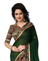 Glory Sarees Women's Georgette Saree(greenberry_green)