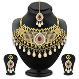 Sukkhi Fancy Gold Plated AD Necklace Set For Women