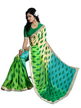 Glory Sarees Women's Georgette Saree (vn1007_green)
